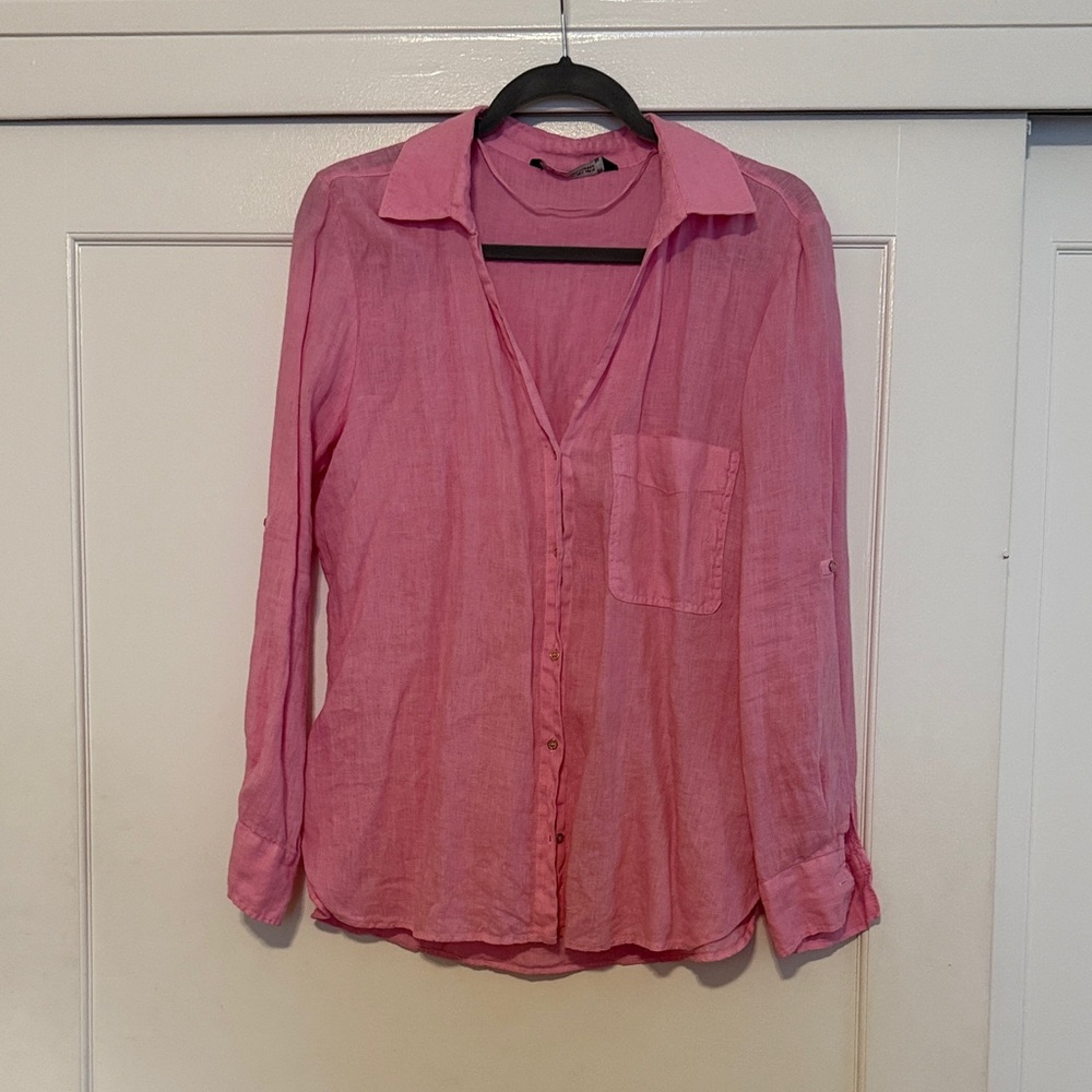 Pink Women's Button-Up Shirt